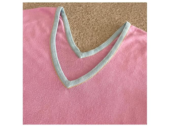 Pull oder Top Barrie V-Ausschnitt Baumwolle rosa Gr. 36-38 Pink Hellblau - Ansicht 6