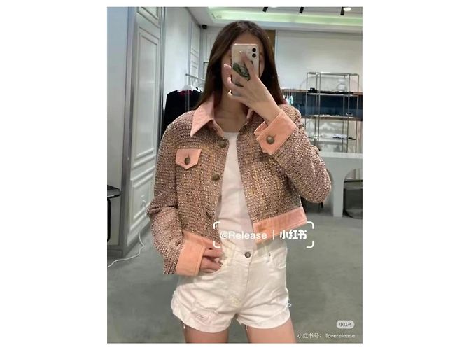 Cambon Chaqueta de mezclilla rosa Chanel 2018 - vista 5