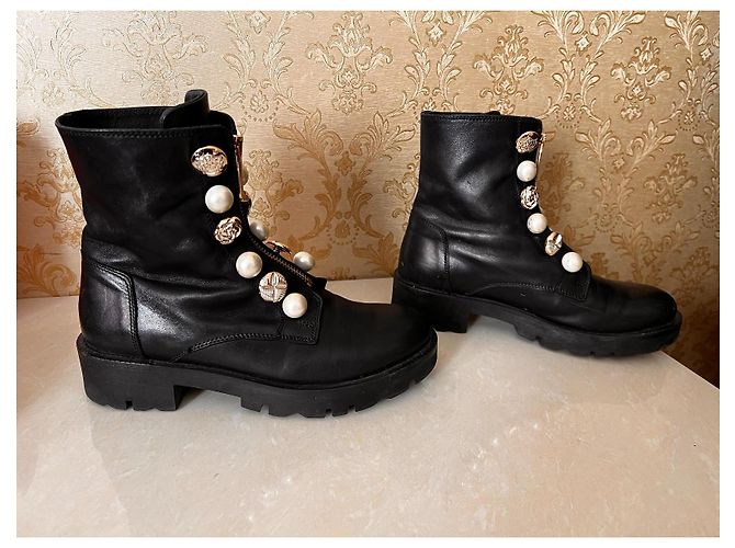 Botines de cuero Tosca Blu Negros - vista 5