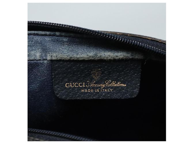 GUCCI GG Supreme Sherry Line Clutch Bag PVC Rosso Blu Navy Auth yb662 - vista 9