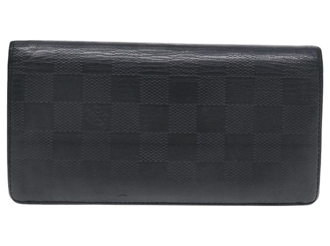 LOUIS VUITTON Cartera Brazza Damier Infini Negra N63010 Auth bs17104 Negro - vista 13