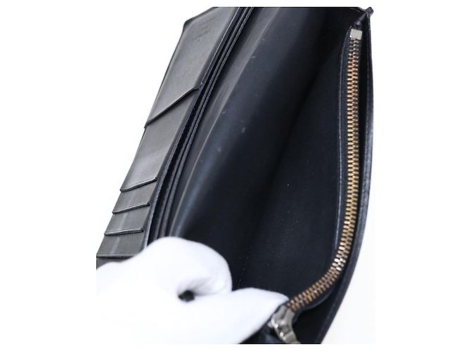 LOUIS VUITTON Cartera Brazza Damier Infini Negra N63010 Auth bs17104 Negro - vista 15