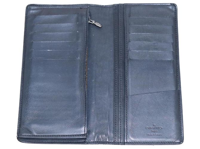 LOUIS VUITTON Cartera Brazza Damier Infini Negra N63010 Auth bs17104 Negro - vista 7