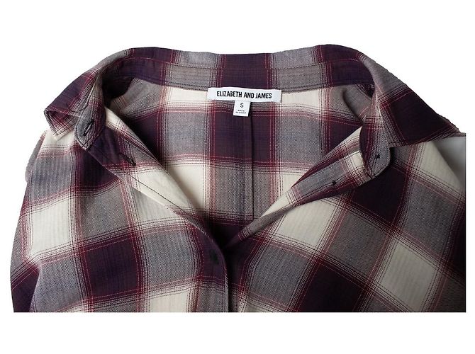 Autre Marque Elizabeth & James, Camicia a quadri Bianco Rosso - vista 7