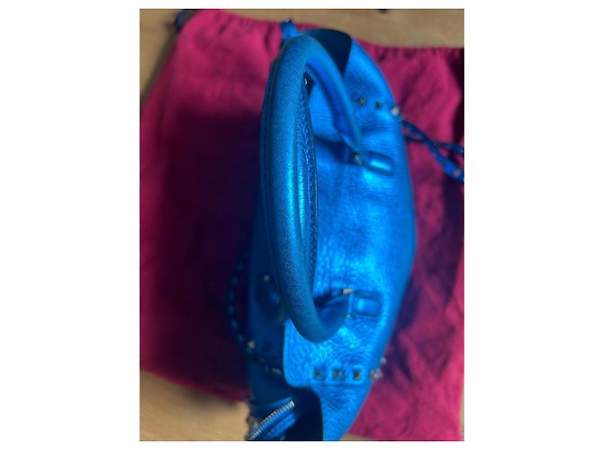 Borsa a mano Valentino Garavani Rockstud in pelle blu - vista 11