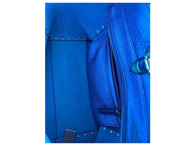 Borsa a mano Valentino Garavani Rockstud in pelle blu - vista 6