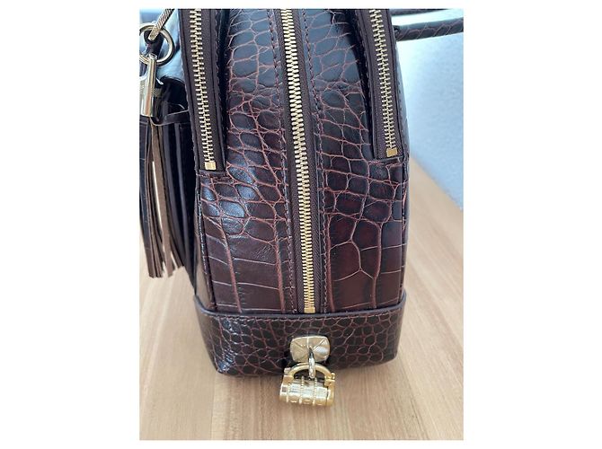 Borsa a mano Lancel Adjani Pelle vernice Cognac - vista 8