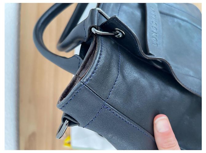 Longchamp 3D Lederhandtasche Marineblau Größe S - Ansicht 11