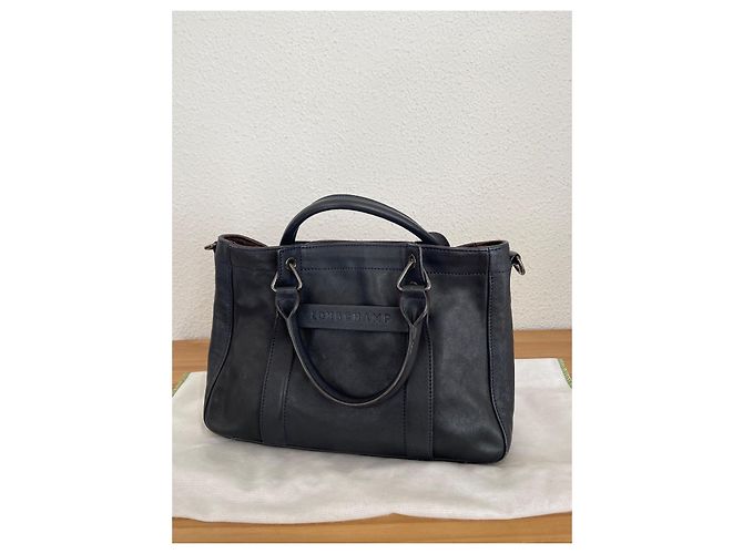 Longchamp 3D Lederhandtasche Marineblau Größe S - Ansicht 3
