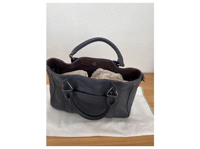 Longchamp 3D Lederhandtasche Marineblau Größe S - Ansicht 6
