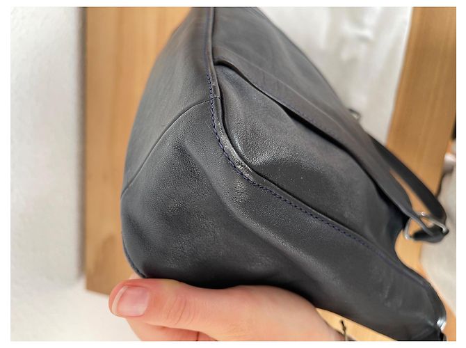 Longchamp 3D Lederhandtasche Marineblau Größe S - Ansicht 9