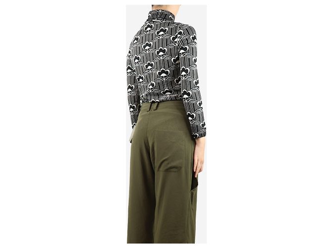 Prada Schwarzer floral Jacquard Rollkragenpullover - Größe UK 10 - Ansicht 2