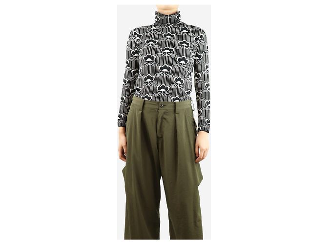 Prada Schwarzer floral Jacquard Rollkragenpullover - Größe UK 10 - Ansicht 3