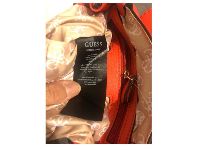 Borsa a mano Guess in pelle arancione - vista 8