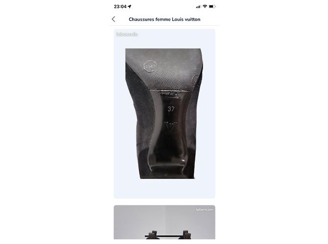 Stivaletti Louis Vuitton in pizzo e pelle di cervo neri Nero - vista 8