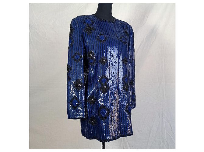 Jacket with sequins Escada Couture Blue - view 3