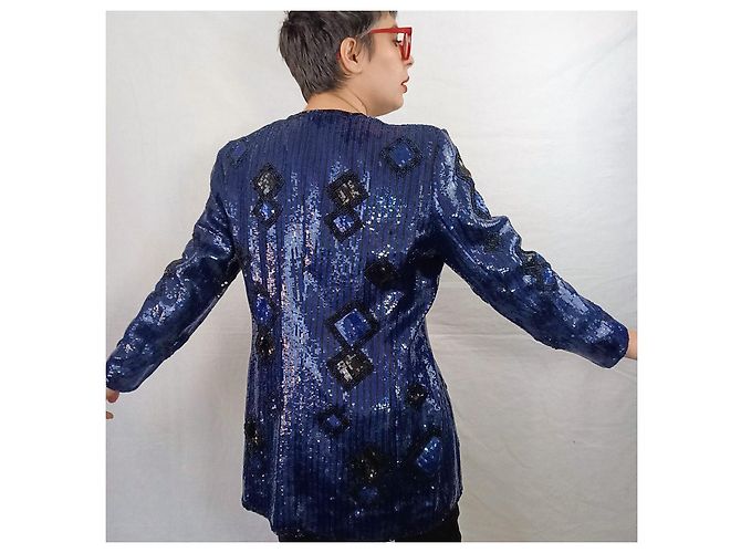 Jacket with sequins Escada Couture Blue - view 6
