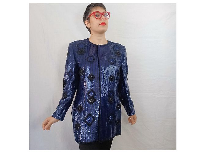 Jacket with sequins Escada Couture Blue - view 7