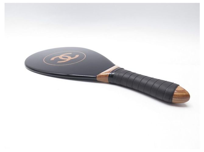 LOT CHANEL 2 BEACH RACKETS + 2 BALLS IN BLACK LACQUER WOOD - view 6