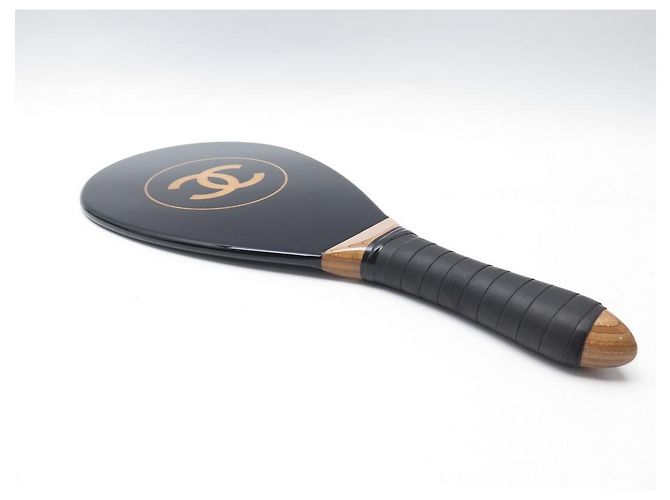 LOT CHANEL 2 BEACH RACKETS + 2 BALLS IN BLACK LACQUER WOOD - view 7