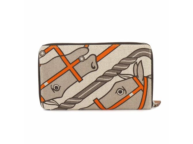 Hermès Hermes Steeple GM Rundgeldbörse Braun Beige - Ansicht 2