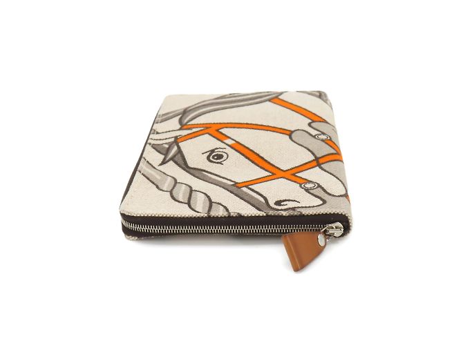 Hermès Hermes Steeple GM Rundgeldbörse Braun Beige - Ansicht 3