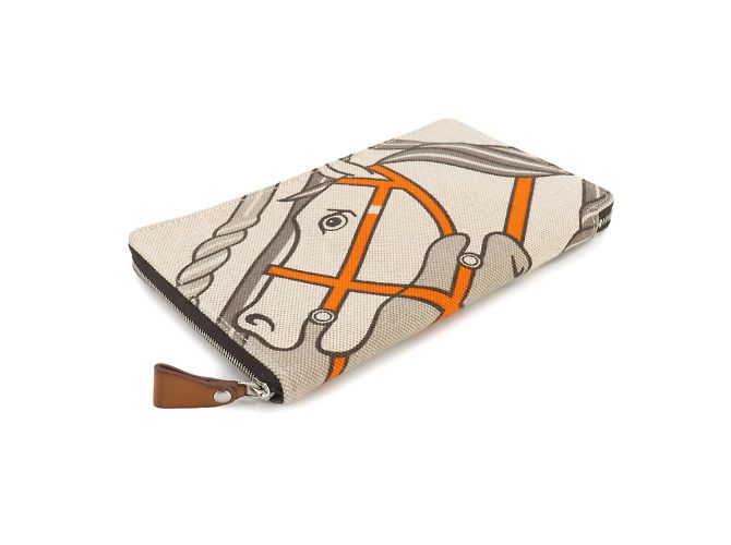Hermès Hermes Steeple GM Rundgeldbörse Braun Beige - Ansicht 4