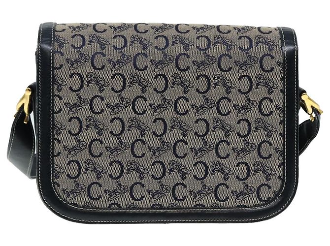 Céline Borsa a Spalla CELINE C Sulky Navy Gold Auth ep5332 - vista 2