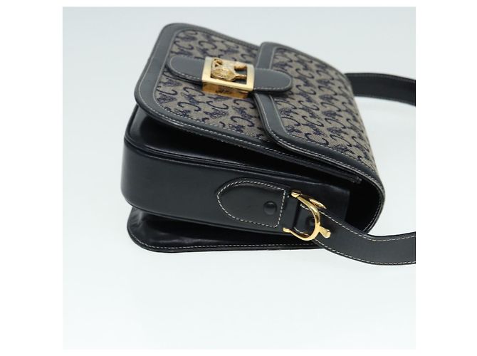 Céline Borsa a Spalla CELINE C Sulky Navy Gold Auth ep5332 - vista 3