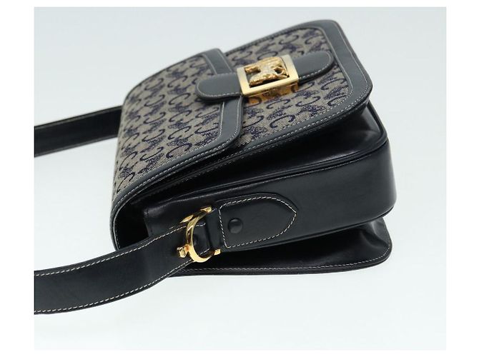 Céline Borsa a Spalla CELINE C Sulky Navy Gold Auth ep5332 - vista 4