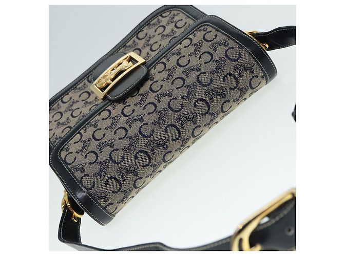 Céline Borsa a Spalla CELINE C Sulky Navy Gold Auth ep5332 - vista 6