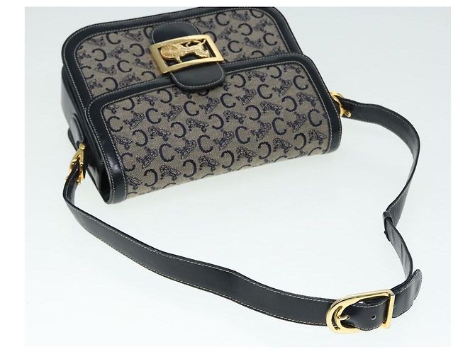 Céline Borsa a Spalla CELINE C Sulky Navy Gold Auth ep5332 - vista 7