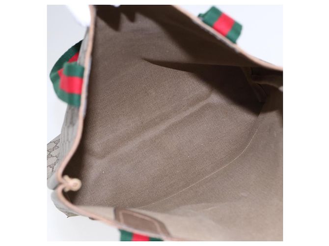 GUCCI GG Supreme Web Sherry Line Tote Bag PVC Beige Rosso 39 02 003 Auth yk14357 - vista 10