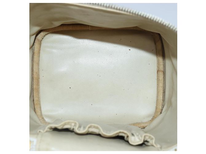 CHANEL COCO Marca Pochette Vanity Pelle Caviar Oro Bianco CC Auth yk14381 D'oro - vista 11