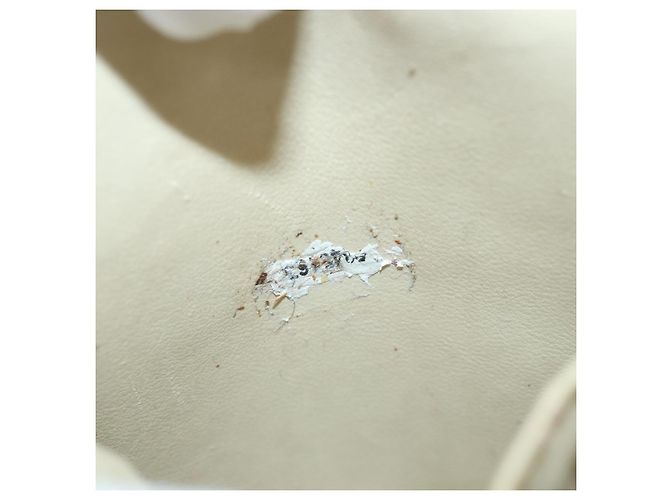 CHANEL COCO Marca Pochette Vanity Pelle Caviar Oro Bianco CC Auth yk14381 D'oro - vista 12