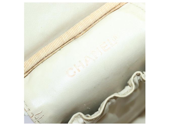 CHANEL COCO Marca Pochette Vanity Pelle Caviar Oro Bianco CC Auth yk14381 D'oro - vista 18
