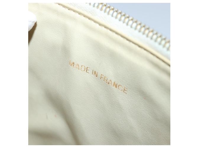 CHANEL COCO Marca Pochette Vanity Pelle Caviar Oro Bianco CC Auth yk14381 D'oro - vista 19