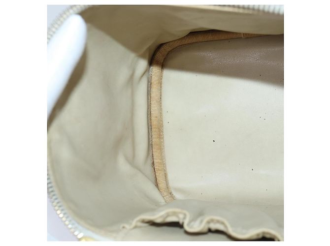 CHANEL COCO Marca Pochette Vanity Pelle Caviar Oro Bianco CC Auth yk14381 D'oro - vista 21