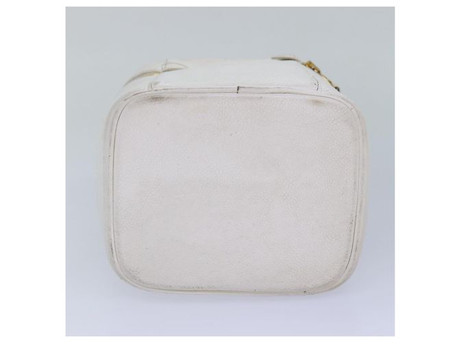 CHANEL COCO Marca Pochette Vanity Pelle Caviar Oro Bianco CC Auth yk14381 D'oro - vista 5