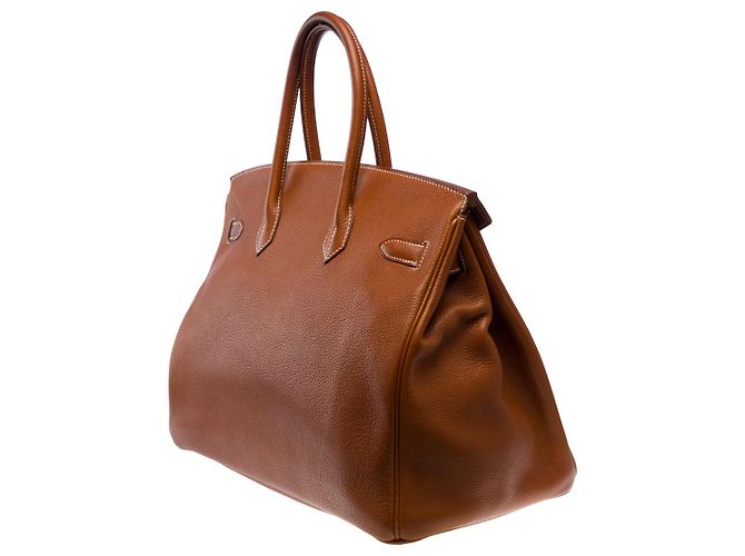 Hermès Sac HERMES Birkin 35 en Cuir Doré - 102055 - vue 6