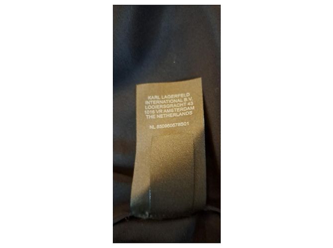 Tunica Karl Lagerfeld in seta e nylon nera e bordeaux Nero Bordò - vista 6