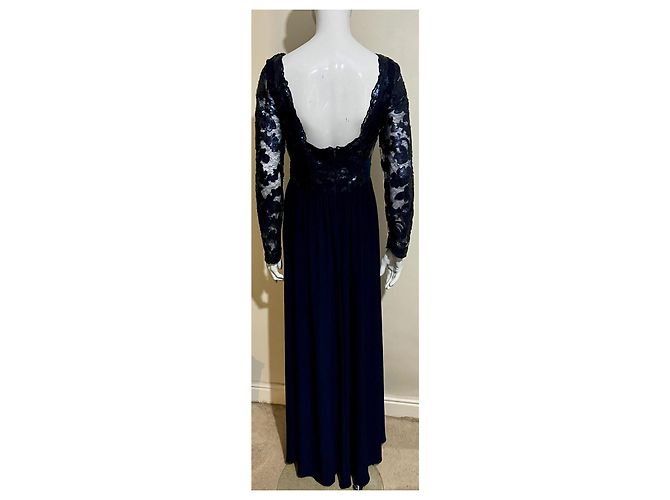Vera Wang Abito da sera in paillettes e pizzo Blu navy - vista 5