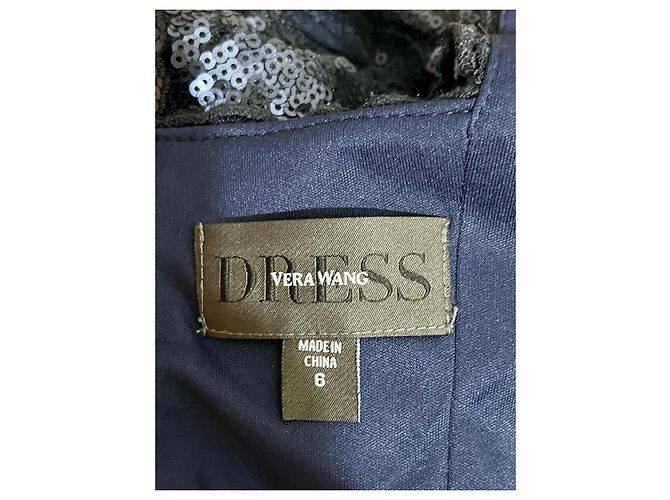 Vera Wang Abito da sera in paillettes e pizzo Blu navy - vista 6