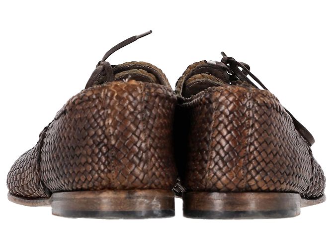 Scarpe Derby intrecciate con lacci Dolce & Gabbana in pelle di vitello marrone - vista 5