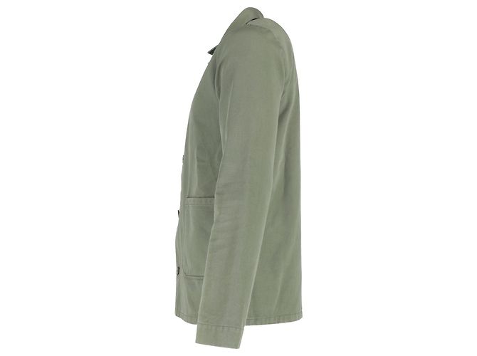 Apc A.P.C. Button-Down-Jacke mit Taschen aus grünem Baumwollstoff - Ansicht 2