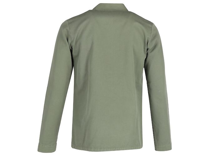 Apc A.P.C. Button-Down-Jacke mit Taschen aus grünem Baumwollstoff - Ansicht 3