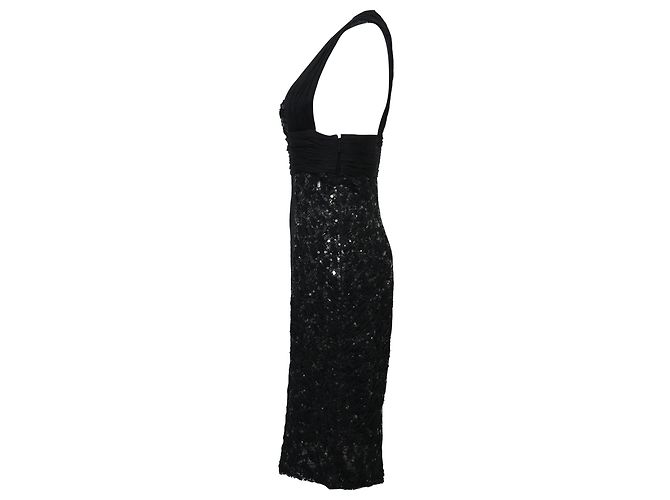 Midi-Halterkleid aus schwarzer Viskose mit Pailletten-Details von Versace - Ansicht 2