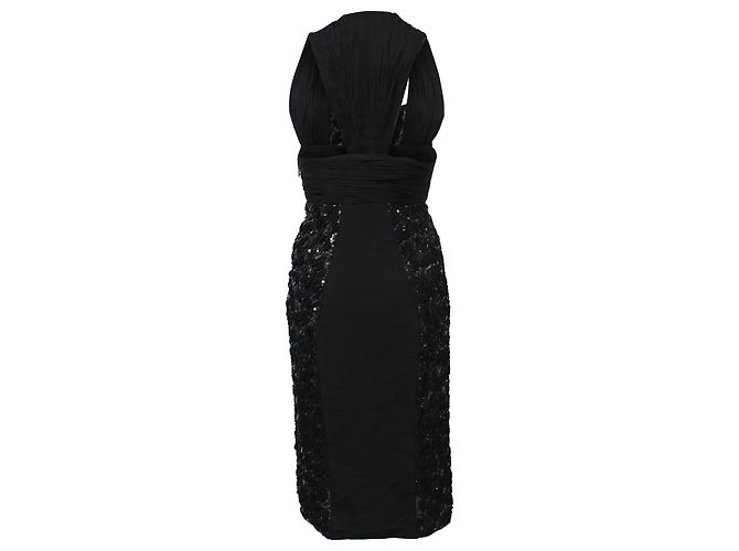 Midi-Halterkleid aus schwarzer Viskose mit Pailletten-Details von Versace - Ansicht 3
