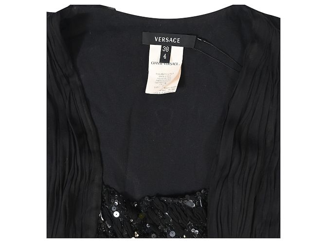 Midi-Halterkleid aus schwarzer Viskose mit Pailletten-Details von Versace - Ansicht 5