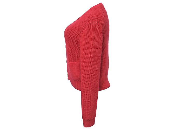 Roter Woll-Cardigan mit Purrl-Knöpfen von Ba&Sh - Ansicht 2